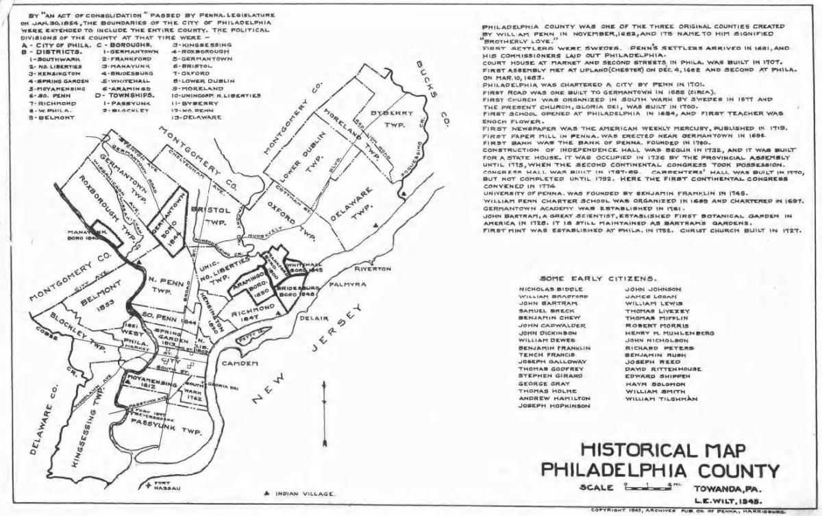 Филаделфија каунти мапа
