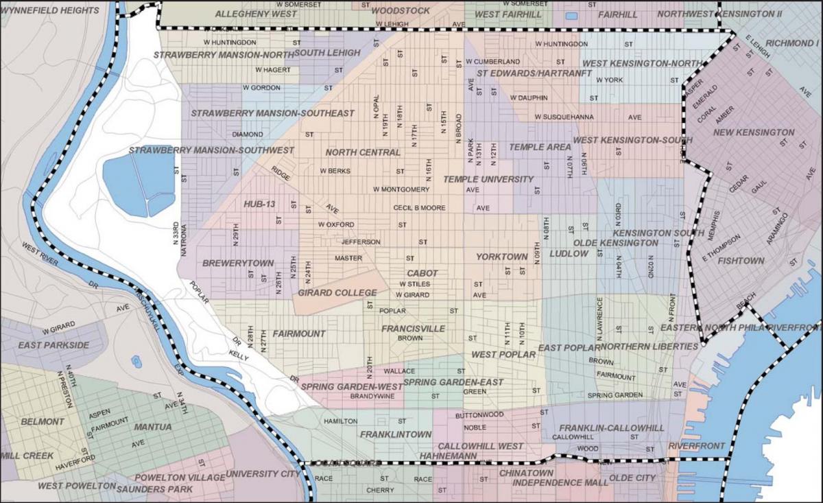 карта на Филаделфија badlands