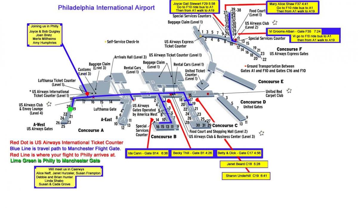 мапата Филаделфија аеродром