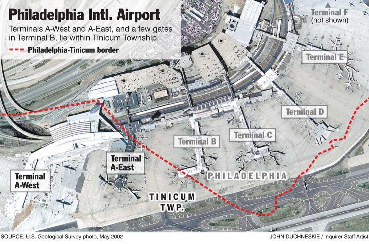 Филаделфија меѓународниот аеродром мапа