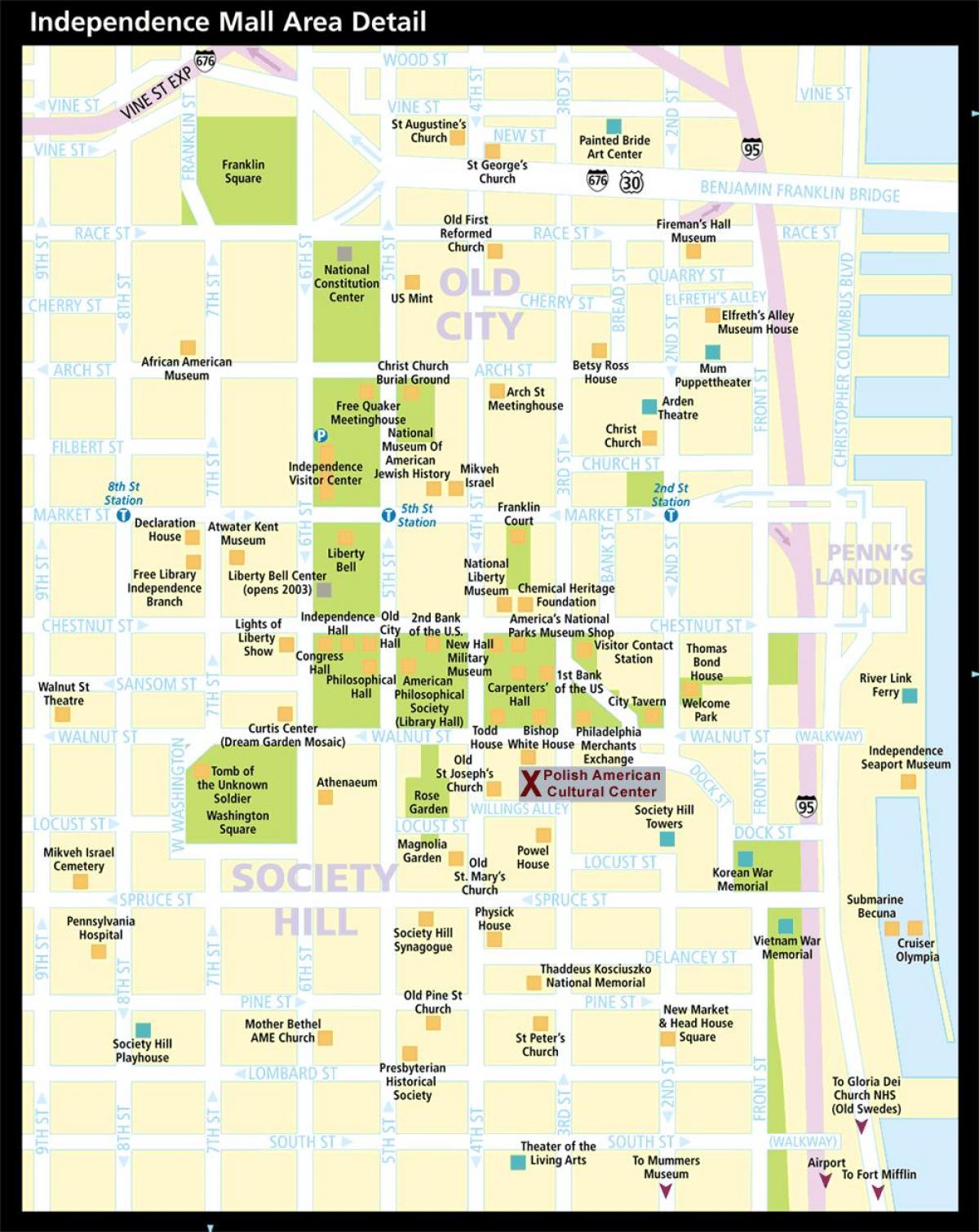 карта на историски Филаделфија