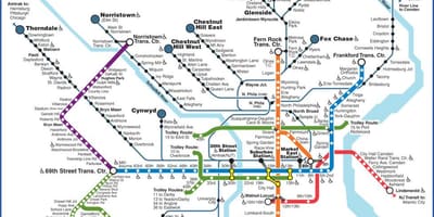 Septa мапата Филаделфија