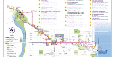Голем автобус на турнеја Филаделфија мапа