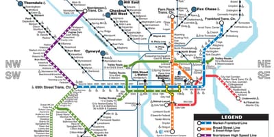 Метро Филаделфија мапа